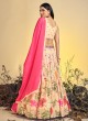 Peach Puff Color Floral Printed Choli Suit